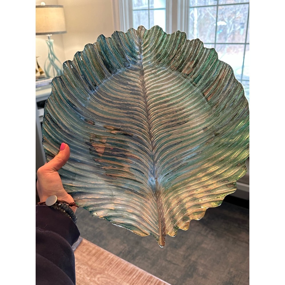 Really beautiful glass piece looks like a peacock feather - Picture 5 of 6